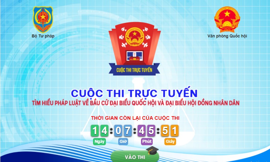 Cuộc thi trực tuyến tìm hiểu pháp luật về bầu cử đại biểu Quốc hội và đại biểu hội đồng nhân dân