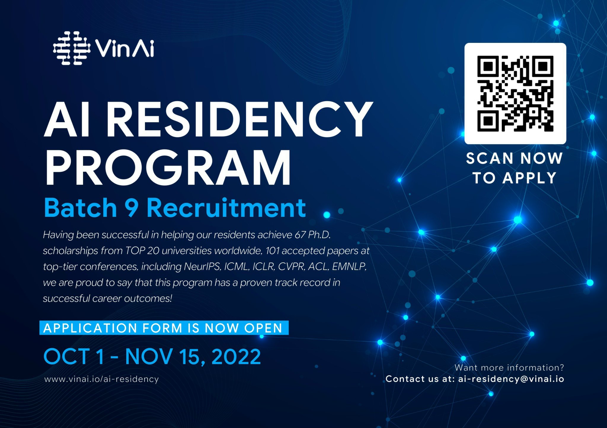 VinAI Residency Program 2023: Batch 9 Applications is now OPEN