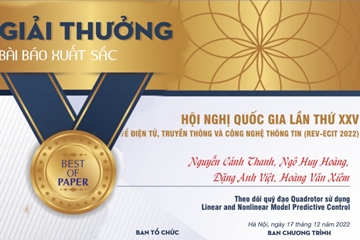 Bài báo “Theo dõi quỹ đạo Quadrotor sử dụng Linear and Nonlinear model predictive control” đạt giải Bài báo xuất sắc tại hội nghị quốc gia 2022